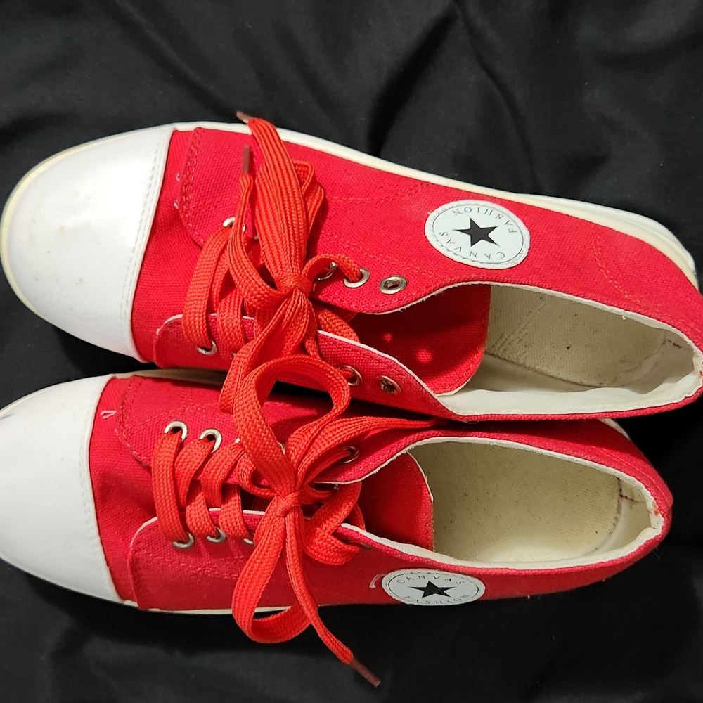 Kids Red Canvas Sneakers